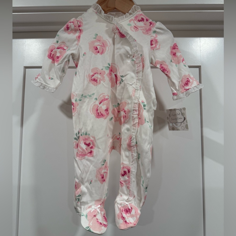 Little Me Floral Footie NWT